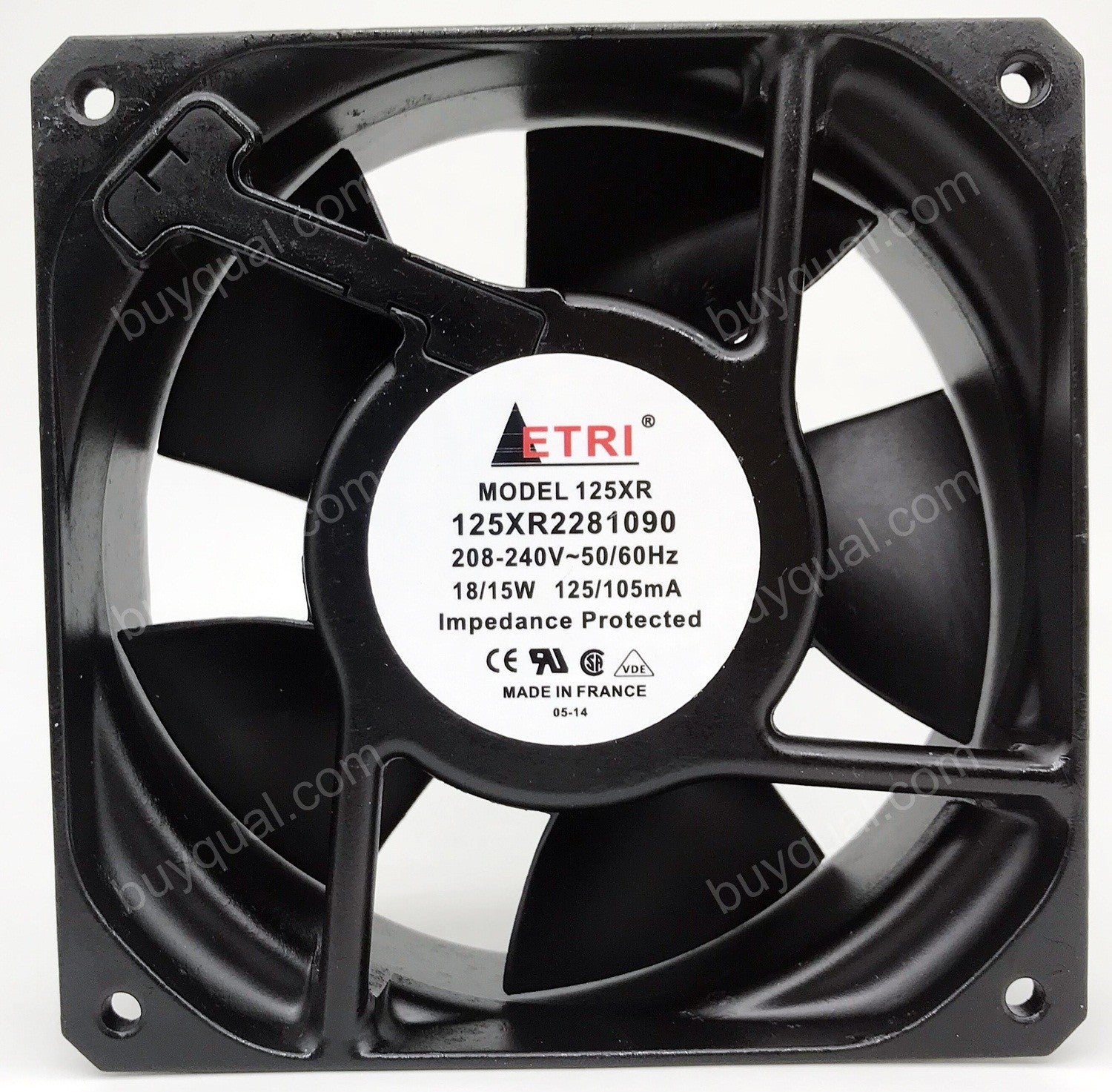 ETRI 125XR2281090 208/240V 125/105mA 18/15W Cooling Fan - New ETRI 125XR2281090 208/240V 125/105mA 18/15W Cooling Fan - New